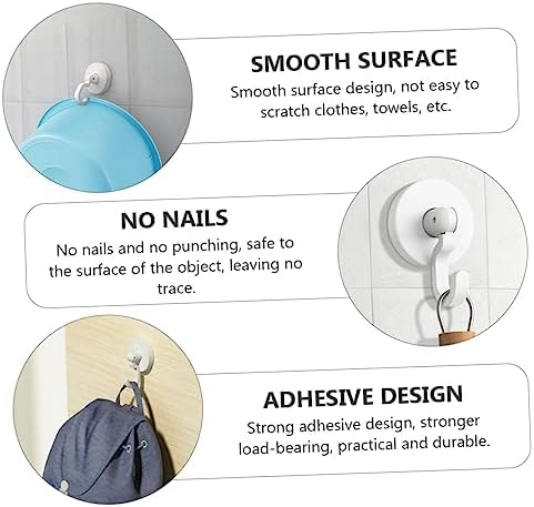 Self-Adhesive Door Hooks 3 Pack for Towels Coats Robes