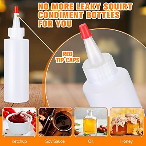 Nuenen 80 Piece 4 oz Squeeze Bottle Set with Red Cap