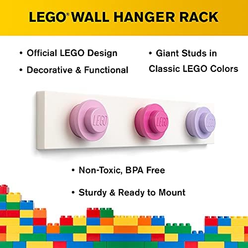 LEGO Wall Hanger with 3 Hooks - Kids Coat Rack Decor