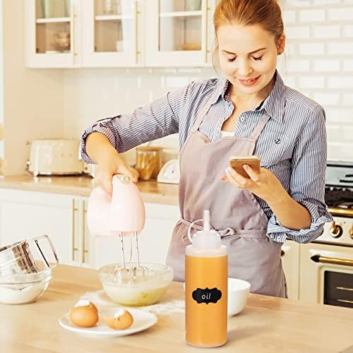 Pinkunn 30pcs Condiment Squeeze Bottles with Labels and Marker