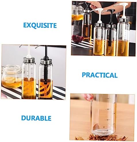 GRADENEVE 500ml Black Glass Honey Pot with Metal Pump