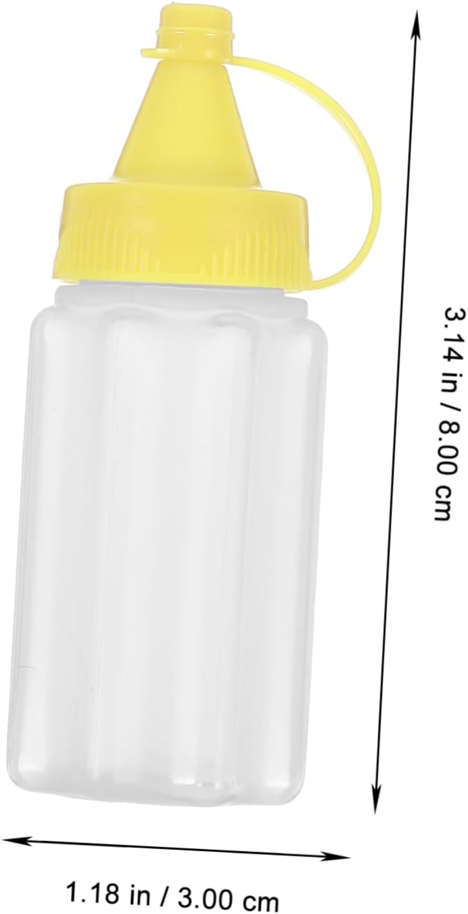 4 Pack Refillable Condiment Squeeze Bottles Yellow Kitchen Tools