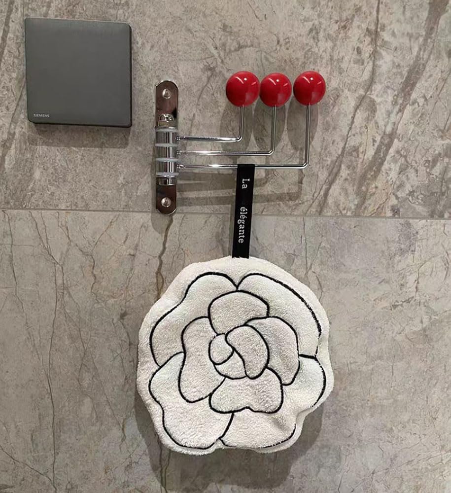 ImyHok Red Wall Hook with Wood Dots and Swivel Design