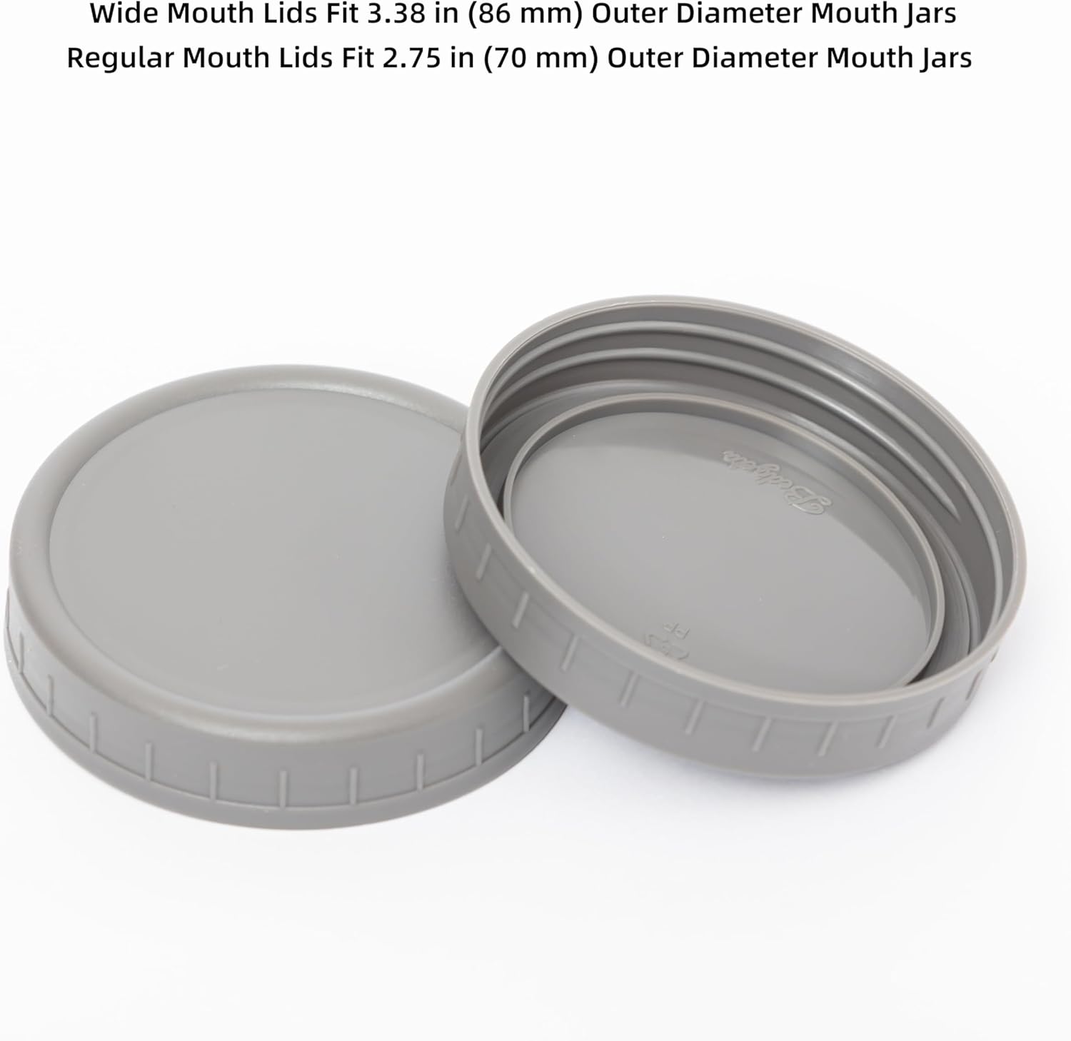 14-Pack Gray Plastic Mason Jar Lids with Silicone Rings