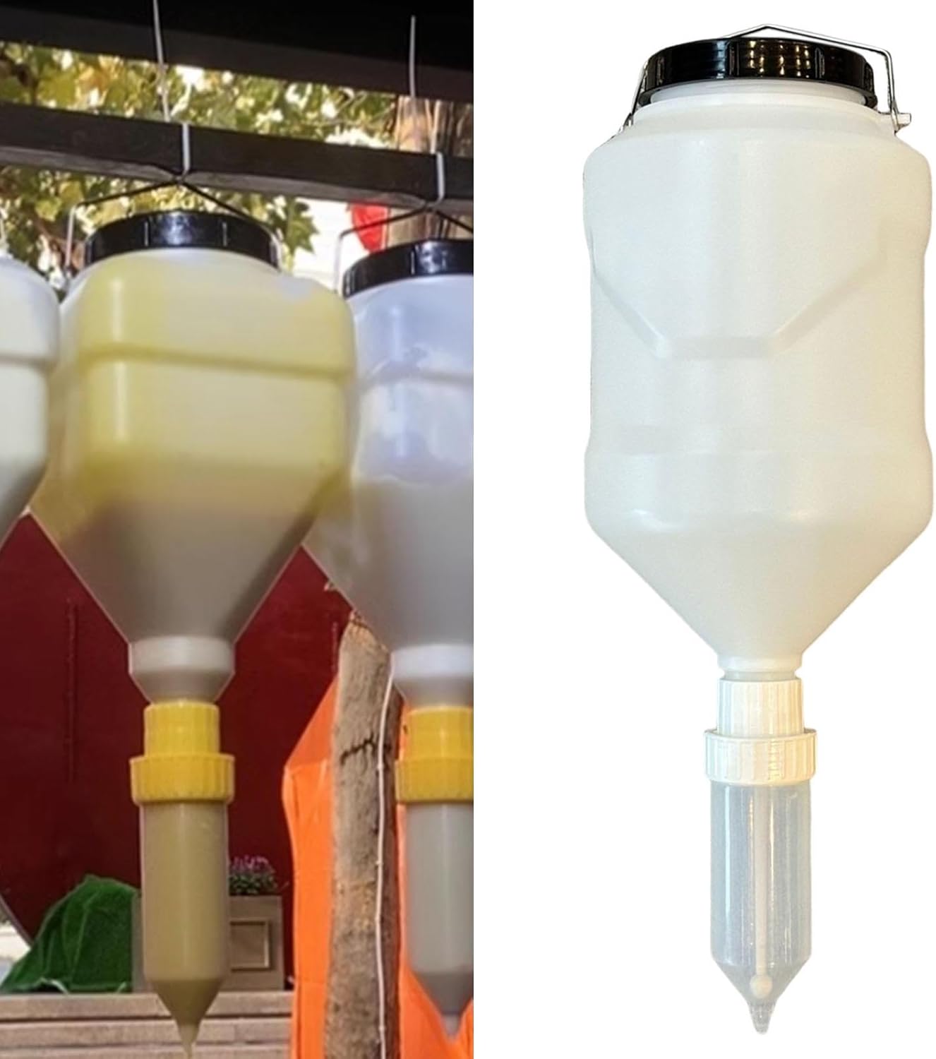 Hanging Sauce Dispenser 3L Refillable Condiment Bottle for Kitchen Use