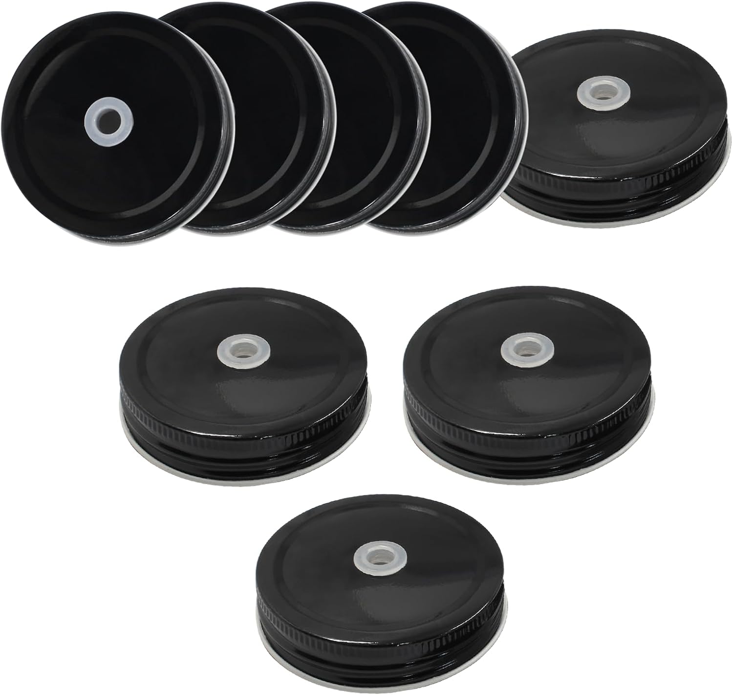 8 PCS 27 Premium Mason Jar Lids with Straw Hole 1