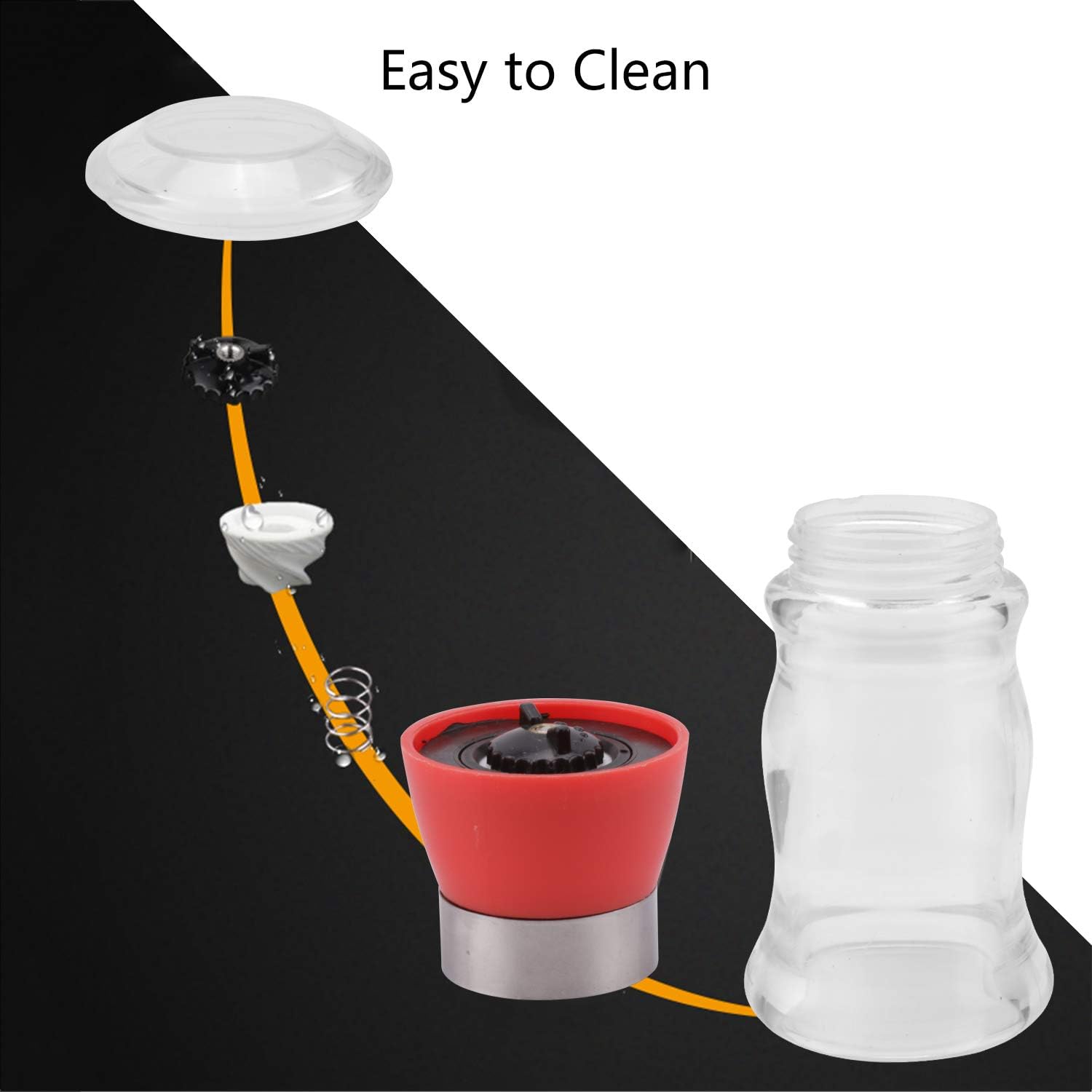 Fellibay 4Pcs Adjustable Ceramic Pepper Mill Set 1