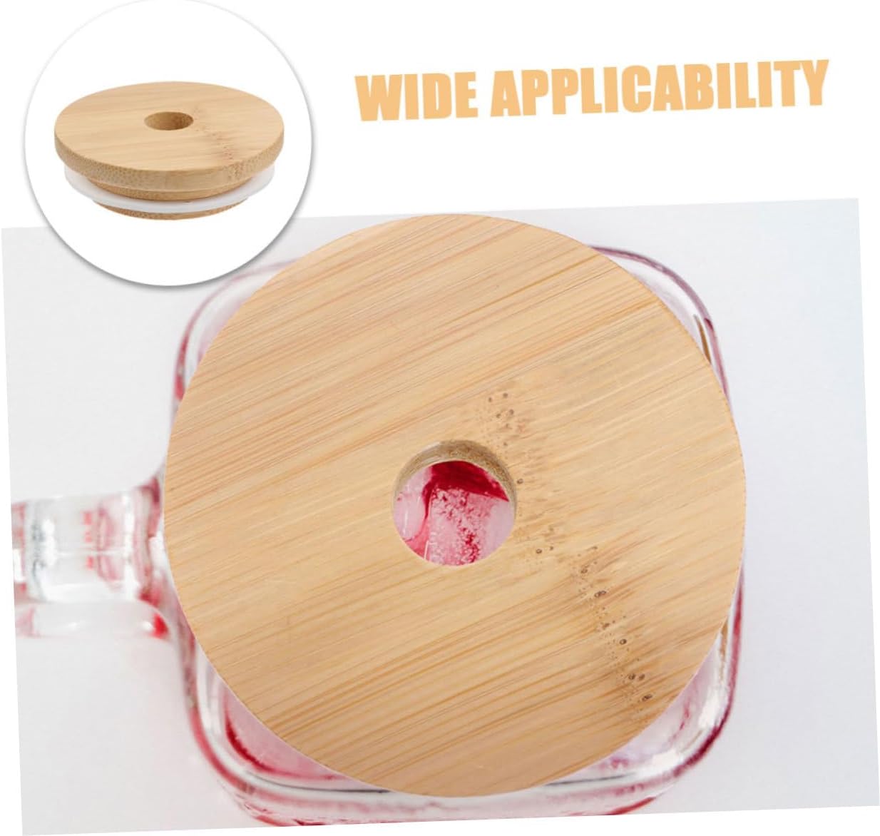 BRIGHTFUFU 6pcs Wooden Replacement Lids for 70MM Mason Jars