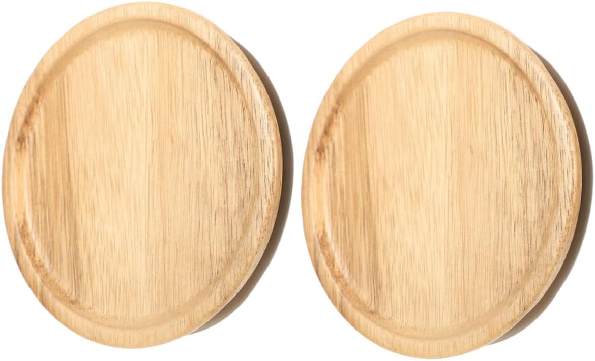 Alipis 2pcs Wooden Mason Jar Lids with Silicone Seals