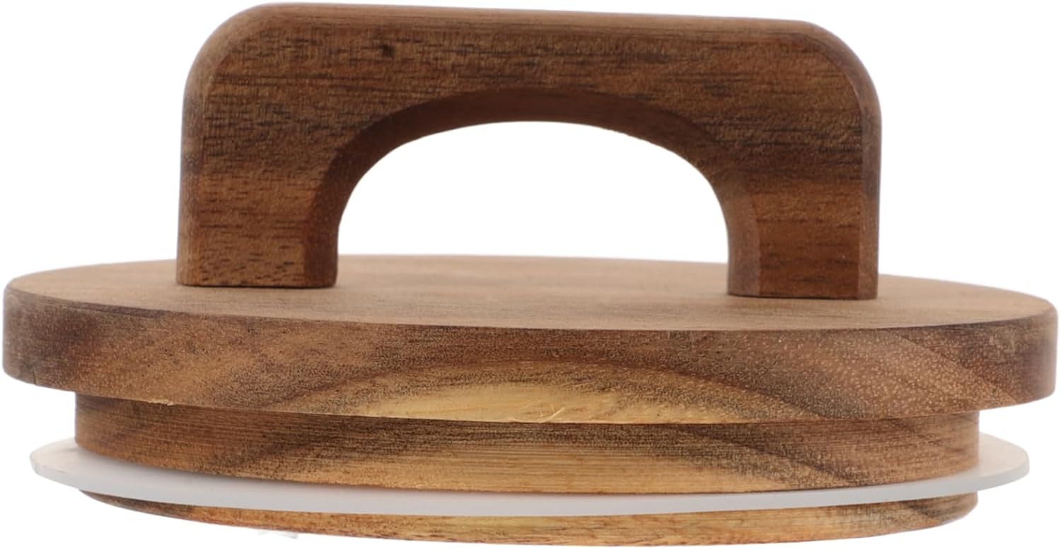 BRIGHTFUFU Acacia Wood Canning Lids with Silicone Seals