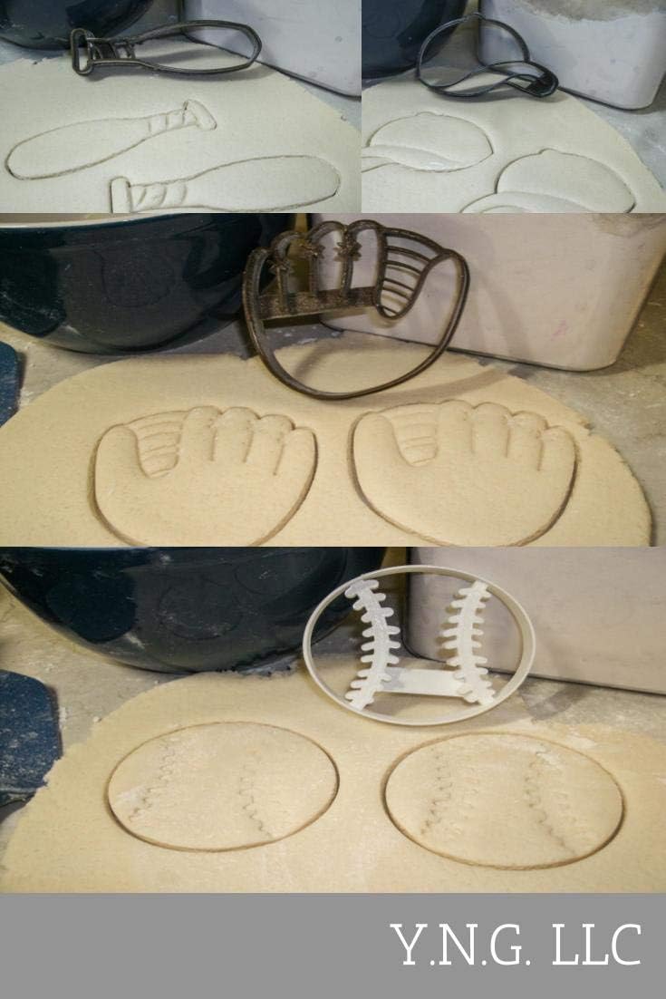 YNGLLC Baseball Mitt Cap Cookie Cutters Set of 4 Made in USA