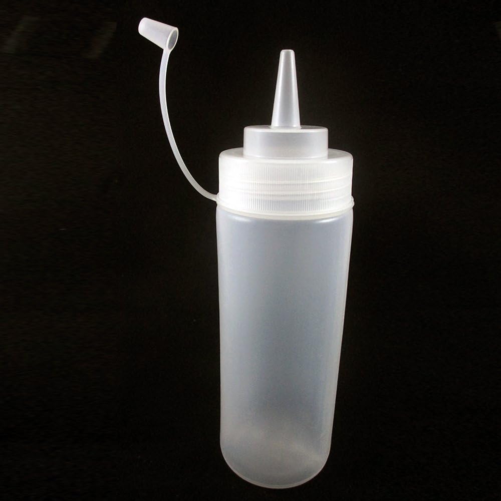 6 Clear Plastic Squeeze Bottles 12Oz Condiment Dispenser