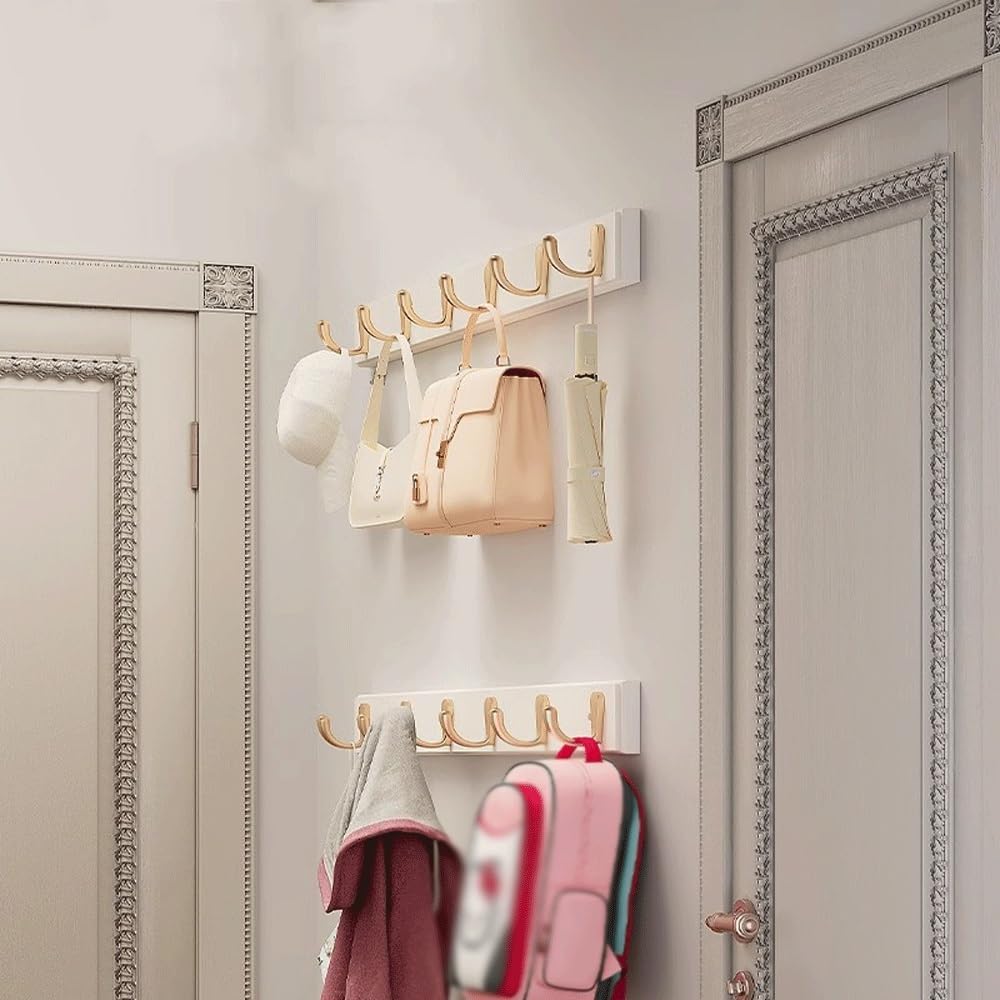 GRFIT Wall-Mounted Coat Rack No Drill Brown Small 1