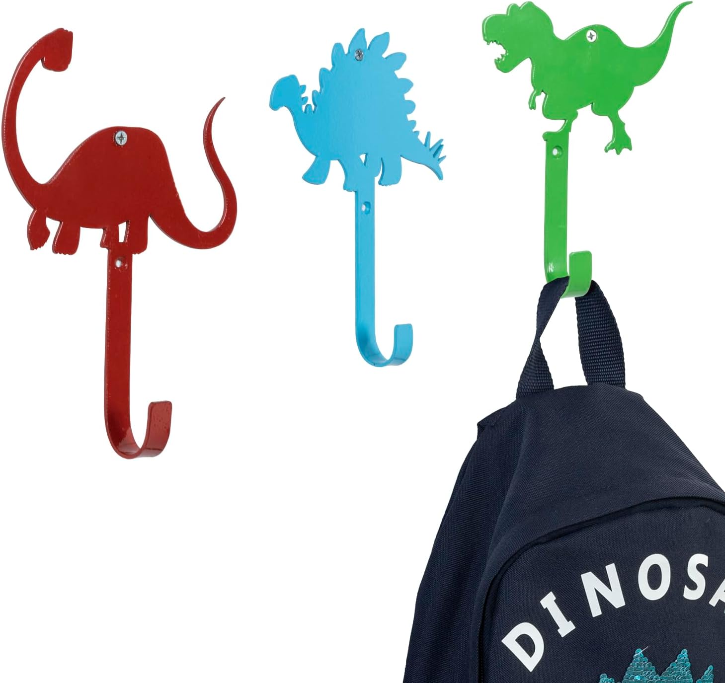MyGift Fun Dino Coat Hooks 3 Piece Set