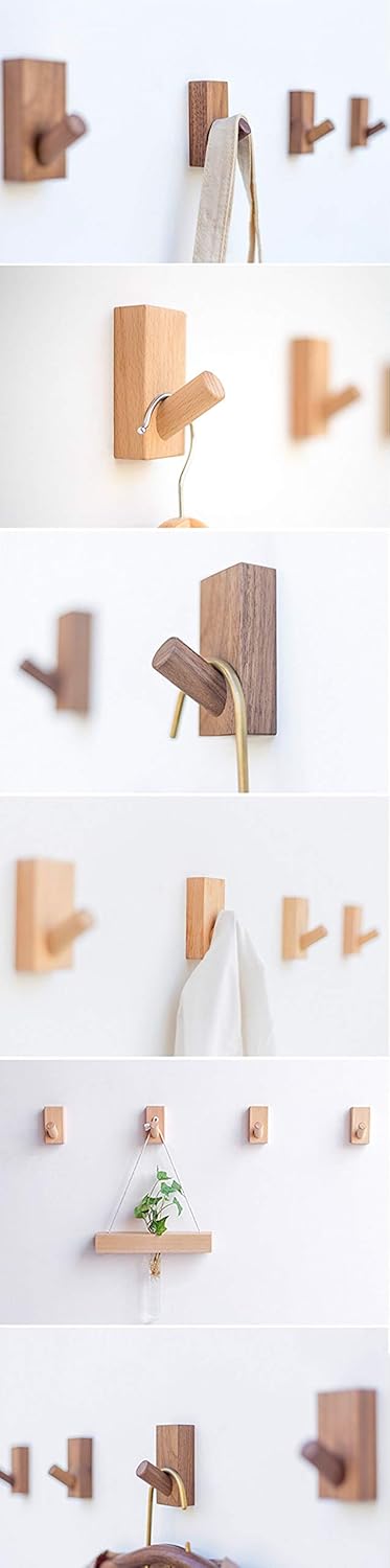 Gullor 2 PCS Beech Wooden Coat Hooks