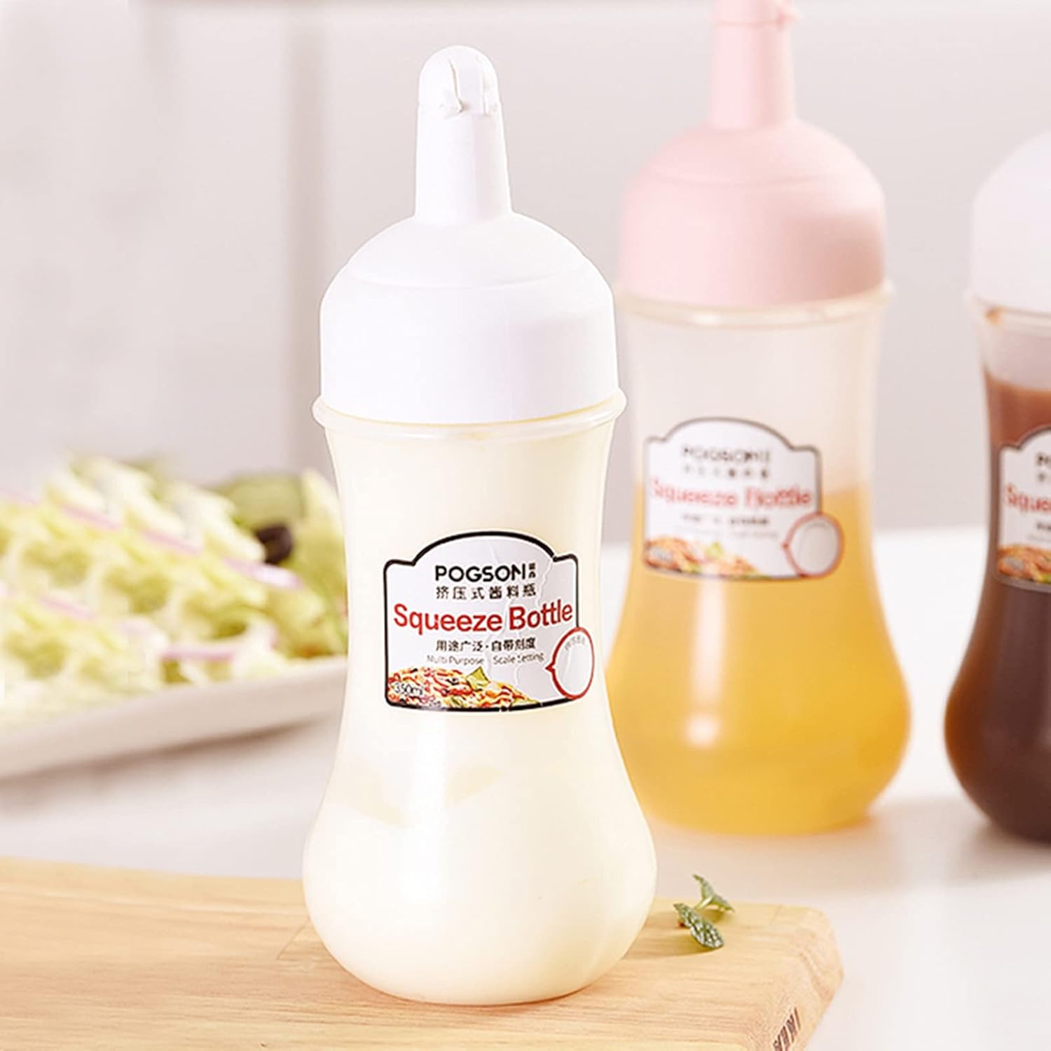 GMBYLBY Condiment Squeeze Bottle with Caps