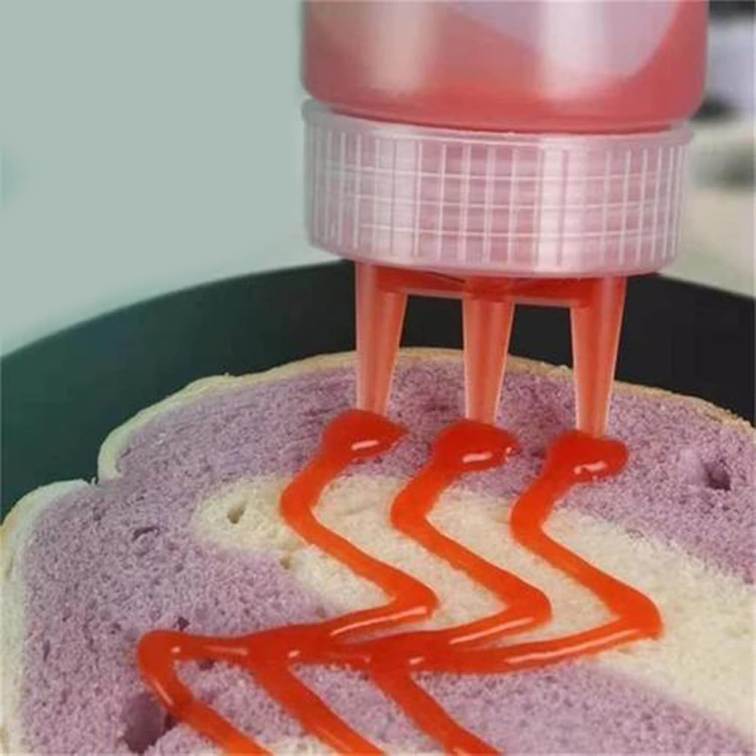 Rooyar 3-Head Squeeze Condiment Sauce Bottle Kitchen Accessory