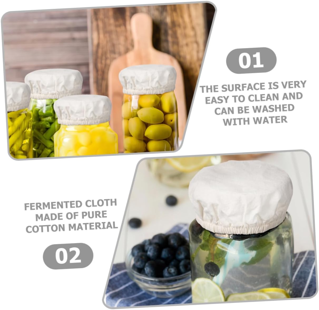 PRETYZOOM 4pcs Cotton Jar Lids for Canning Storage 1