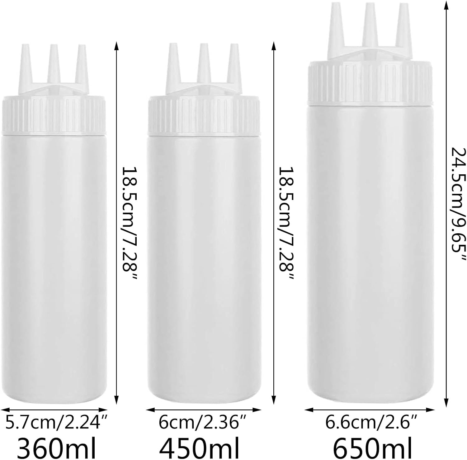 Xinsheinelry 3-Nozzle Condiment Squeeze Bottle 1