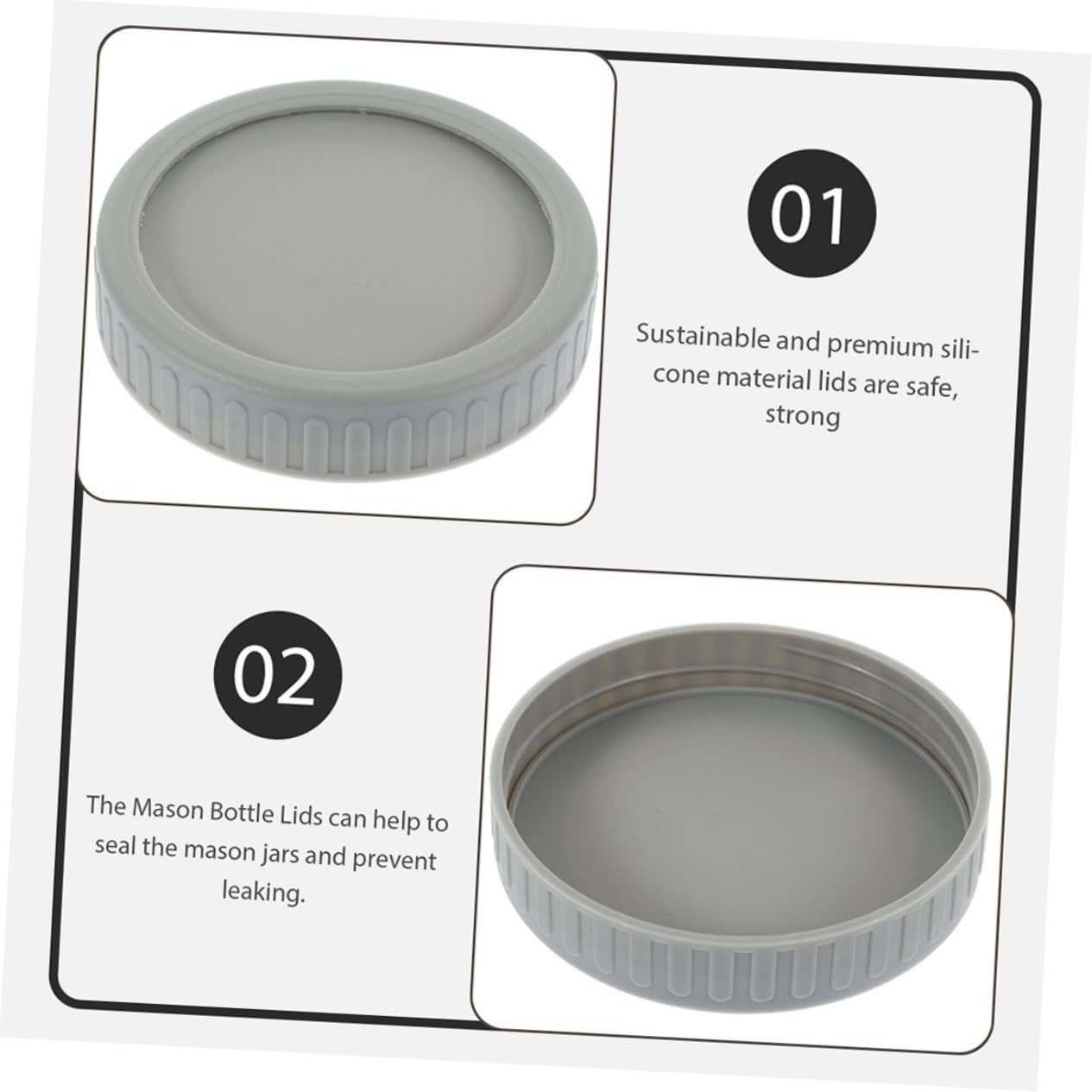 PHENOFICE 2 Pack Wide Mouth Mason Jar Lids Set for Canning
