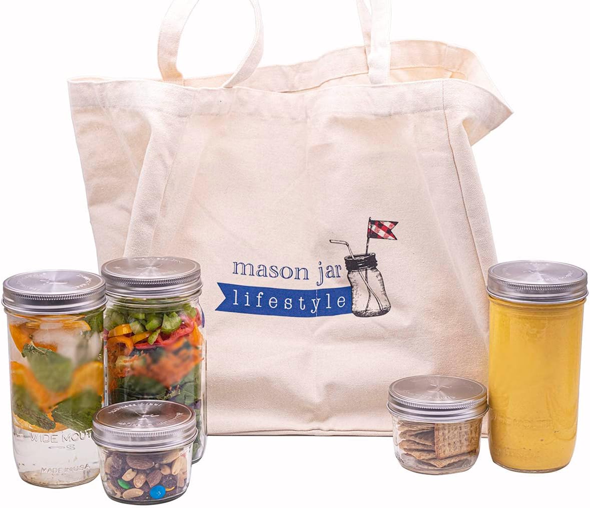 Mason Jar Lifestyle 5 Pack Heavy Duty Lids with Silicone Liners