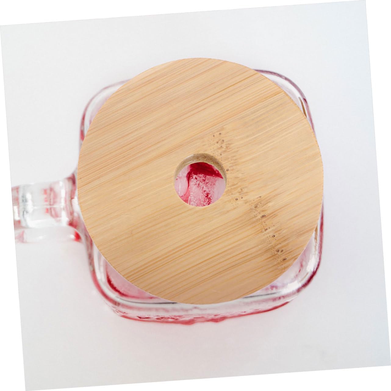 MAGICLULU 4PCs Wood Mason Jar Lids with Straw Hole