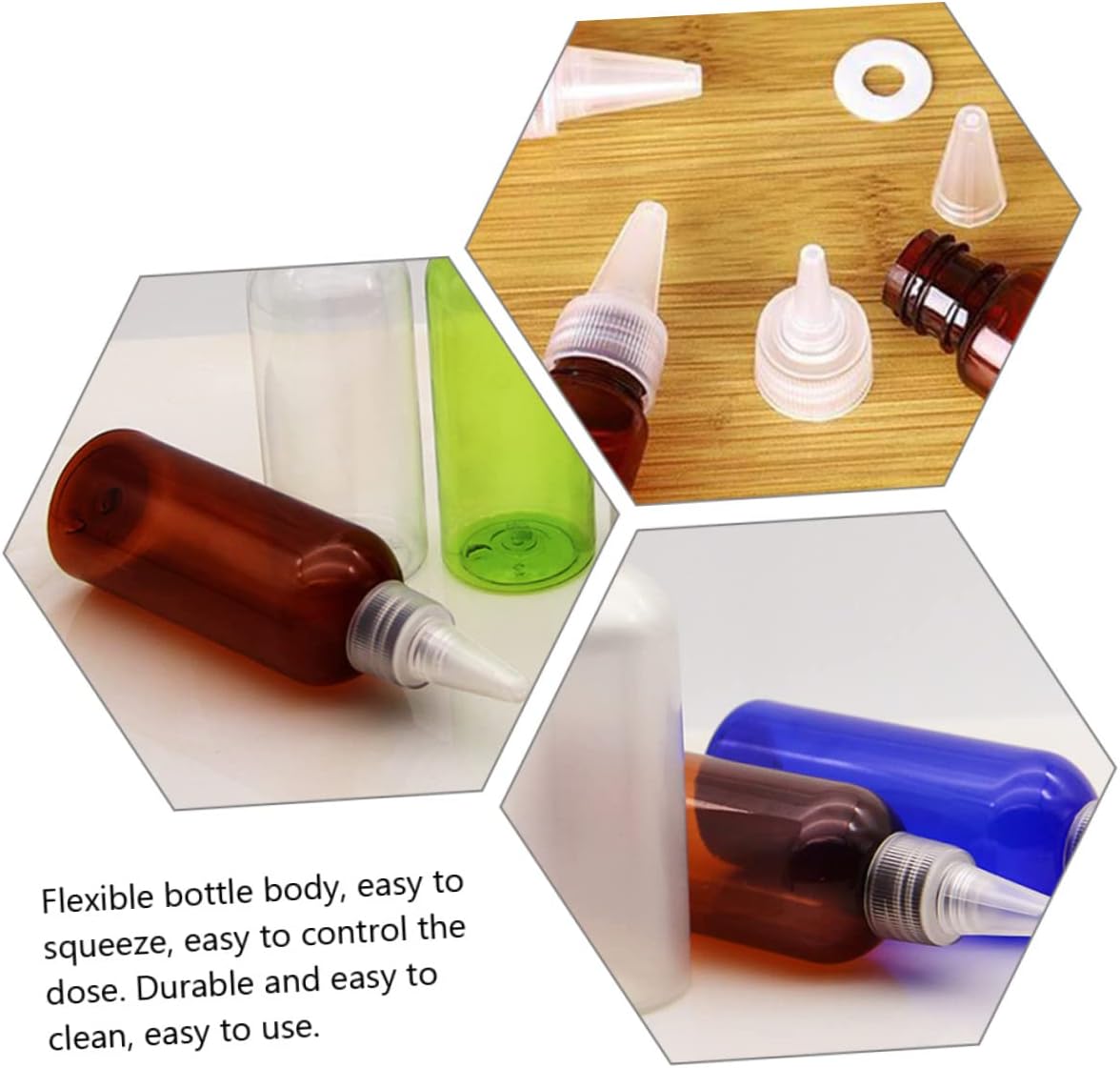 10pcs Sauce Squeeze Bottles with Lids for Ketchup Salad Dressing and Condiments