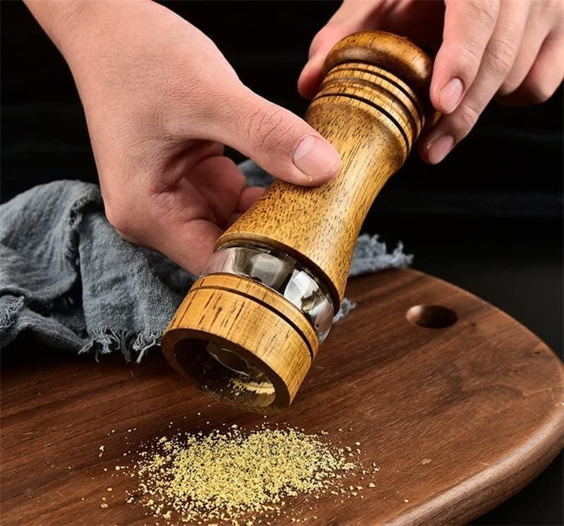 GIZDA Wooden Salt and Pepper Mill Set with Adjustable Ceramic Rotor