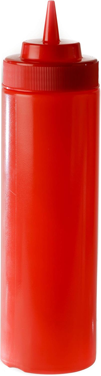 8 Pack 24 Oz Red Condiment Squeeze Bottles