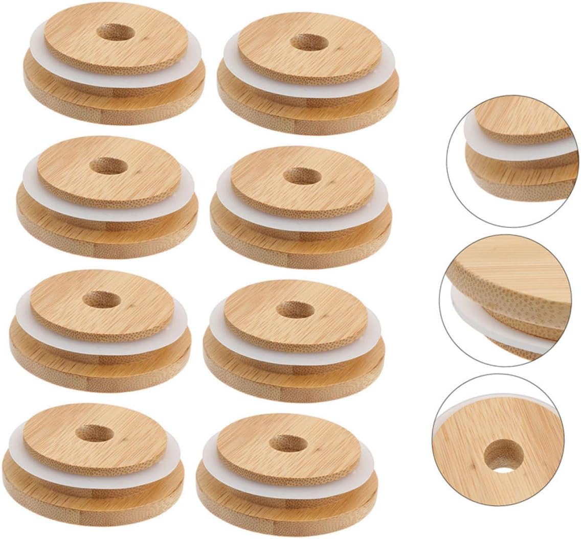 4pcs Mason Jar Lids with Straw Hole Reusable