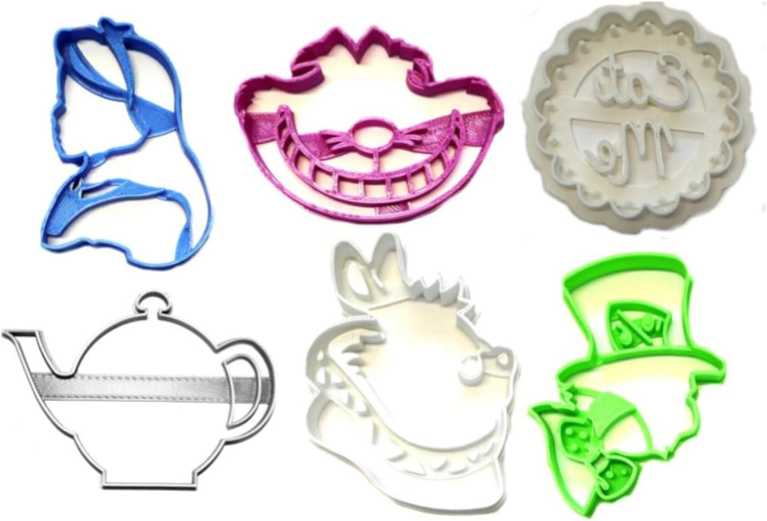 Alice in Wonderland Cookie Cutters Set of 6 USA Made