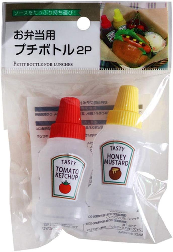 MAOXI 2Pcs 25ML Mini Ketchup Bottles Leakproof Squeeze