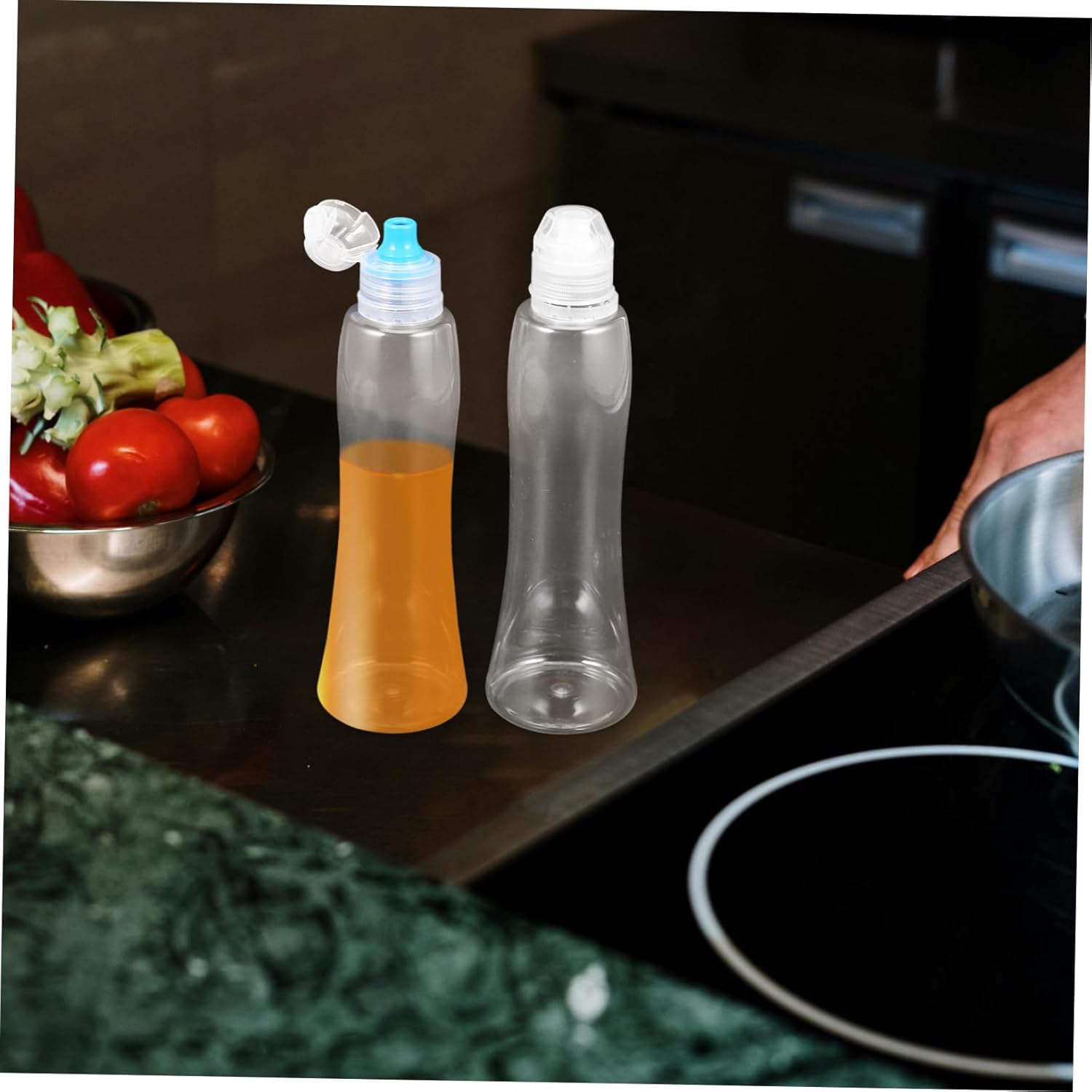 BUGUUYO 380g Honey Dispenser Set Blue Condiment Squeeze Bottles