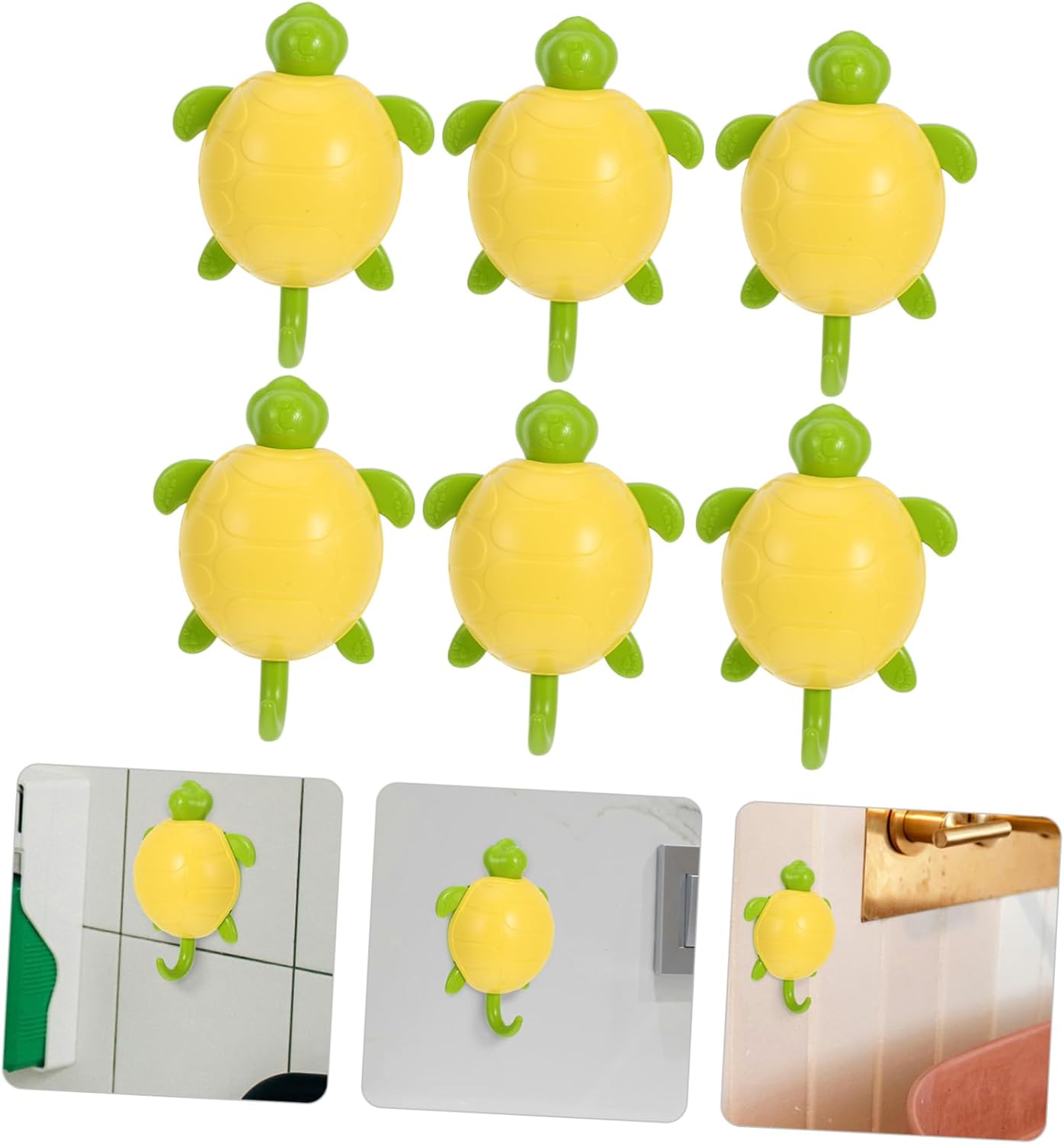 CHILDWEET 6pcs Adhesive Turtle Hooks for Home Use