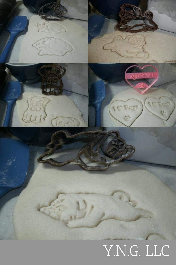 Pug Lover Wrinkly Dog Breed Cookie Cutters Set of 5