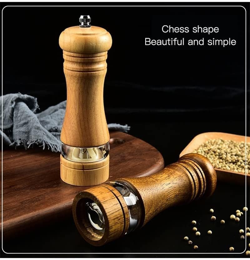 GIZDA Wooden Salt and Pepper Mill Set with Adjustable Ceramic Rotor