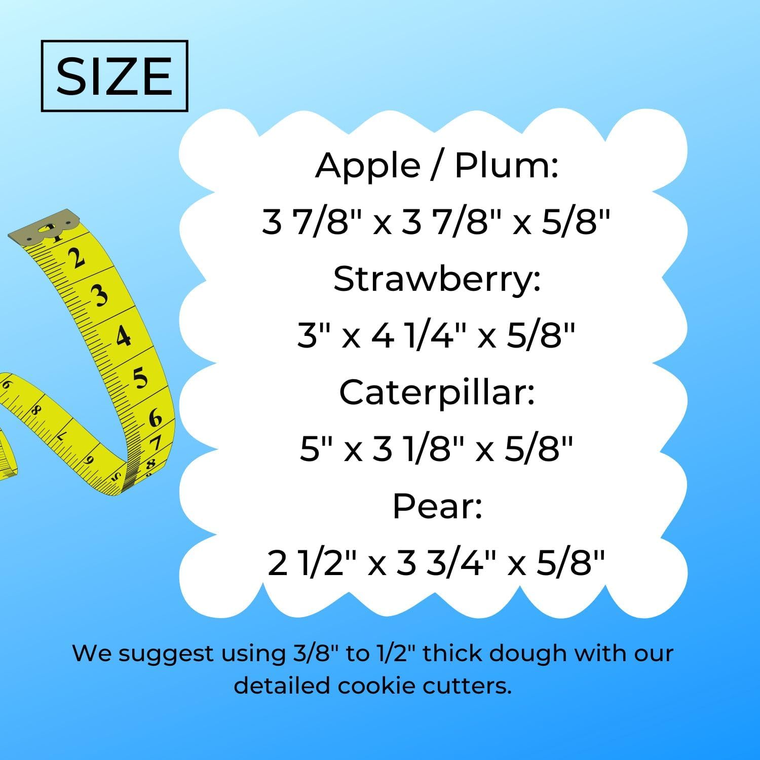 Hungry Caterpillar Cookie Cutters Set of 4 Made in USA