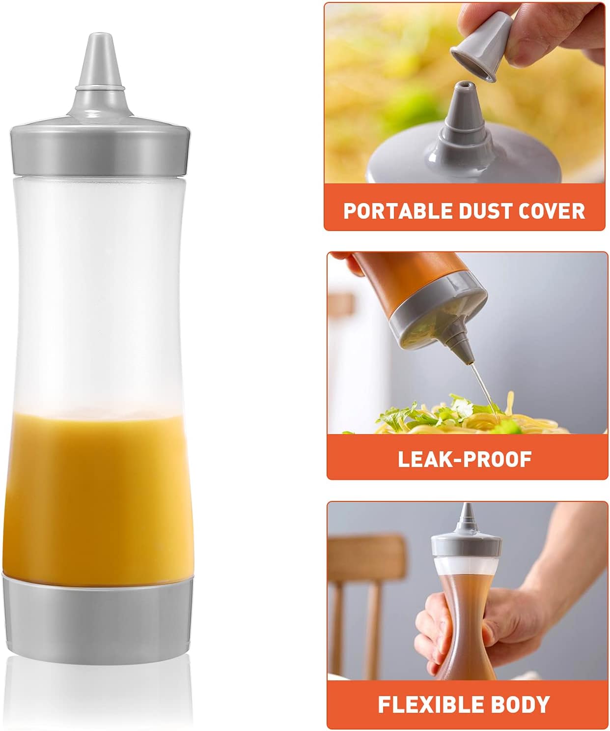 UPKOCH 3 Pcs Squeeze Condiment Bottles