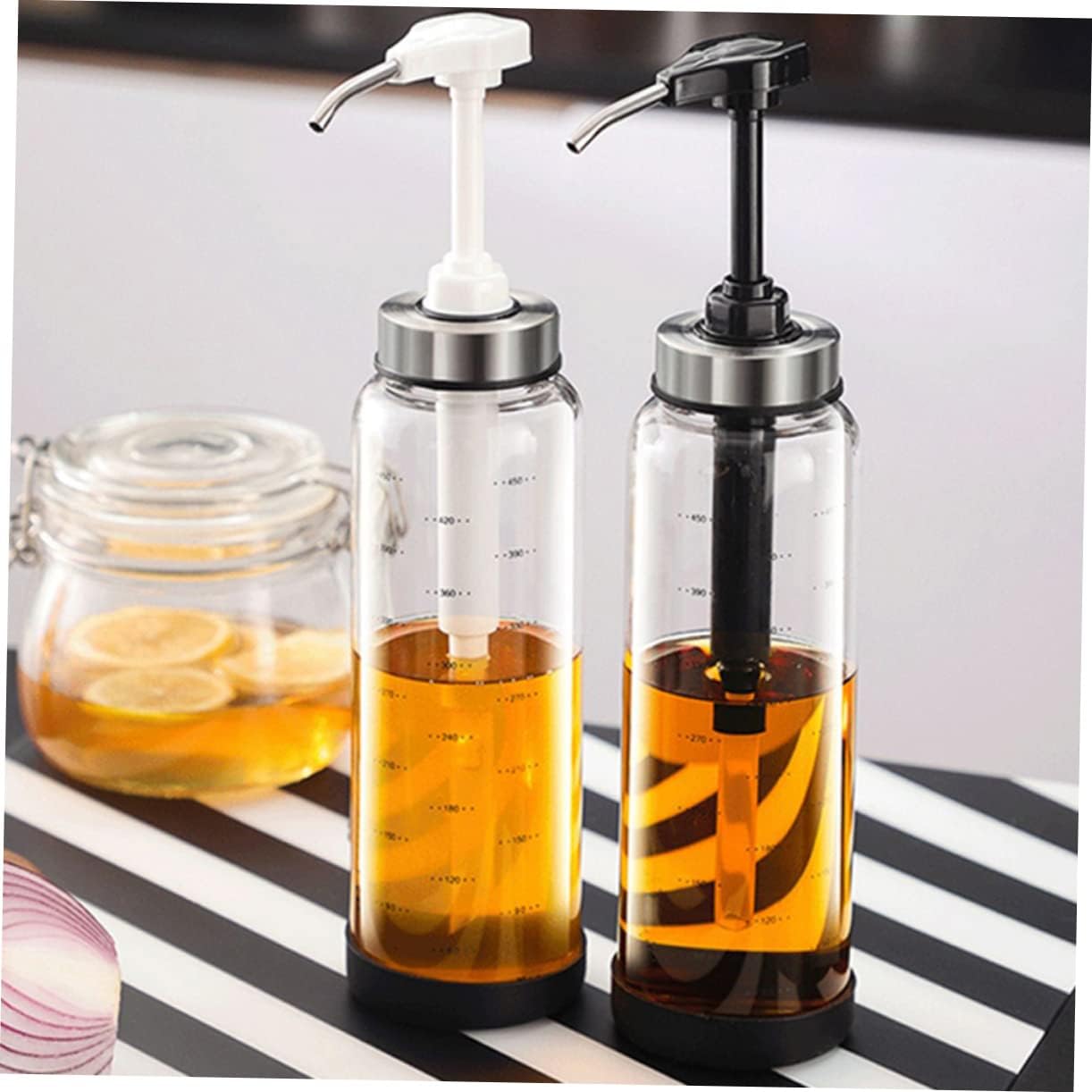SHOWERORO 500ml Honey Dispenser Jar for Outdoor BBQ