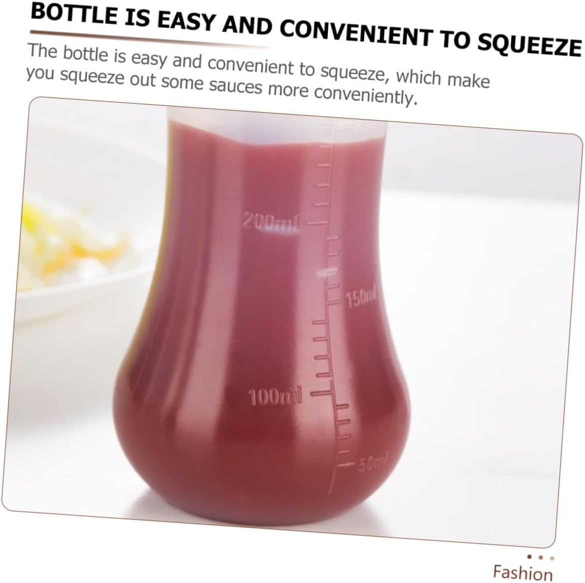 OKUMEYR 2 Pack 350ml Condiment Squeeze Bottles with Scale 1