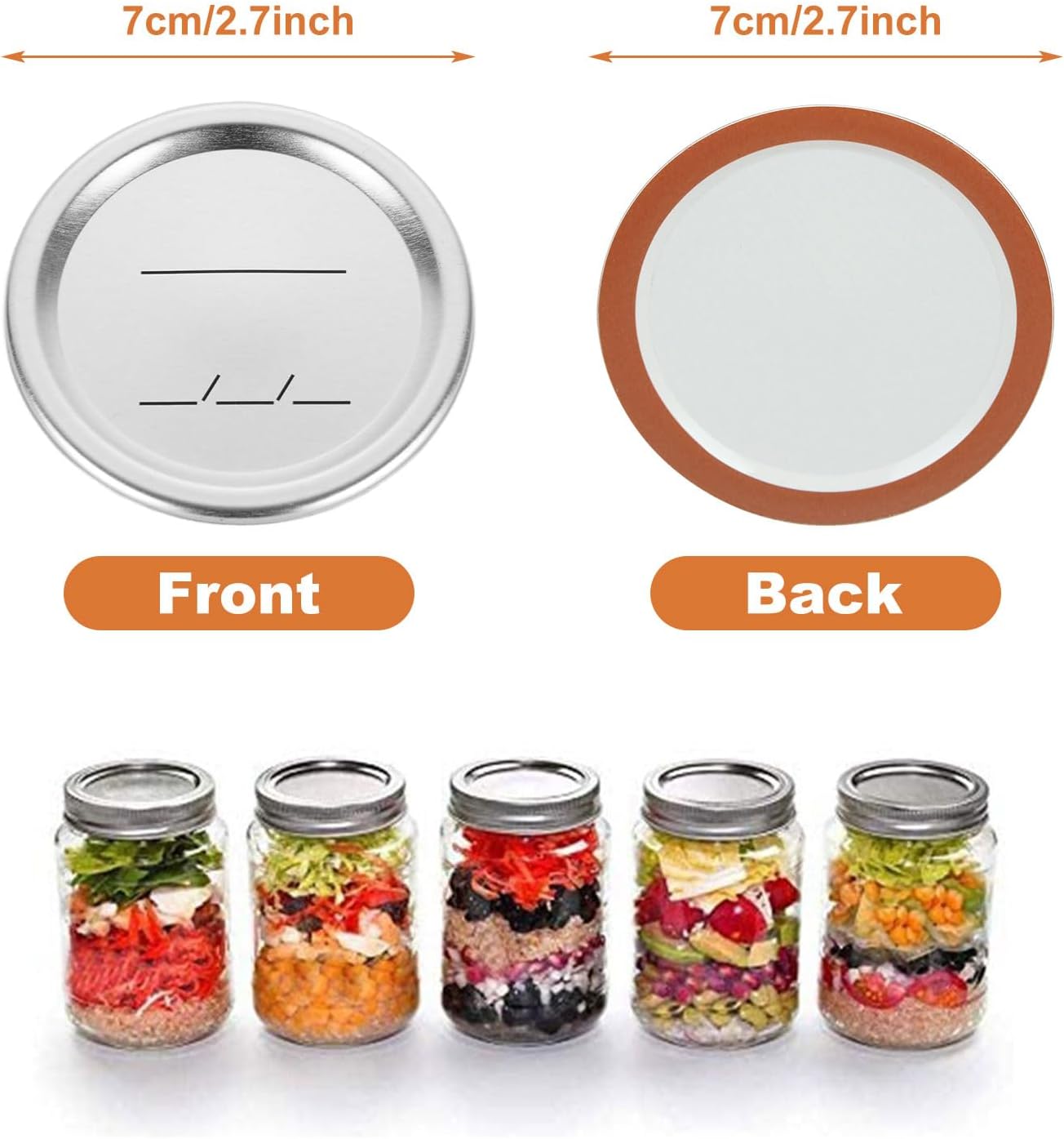 200 PCS Reusable Canning Jar Lids with Airtight Seal