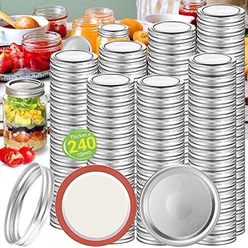Aliggbent 120Pcs Canning Lids with Bands Set