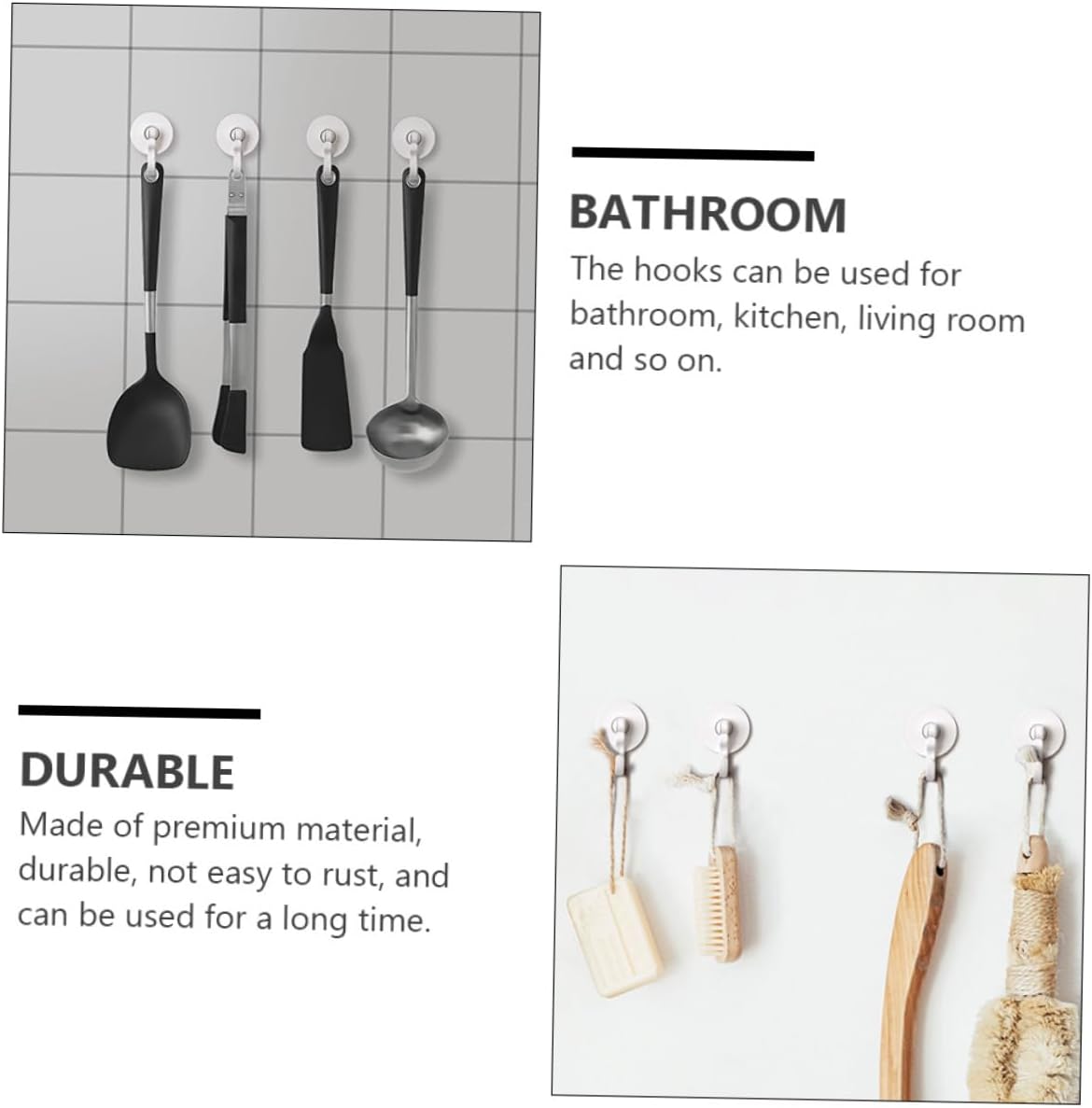 MAGICLULU Self-Adhesive Wall Hooks for Kitchen and Bathroom