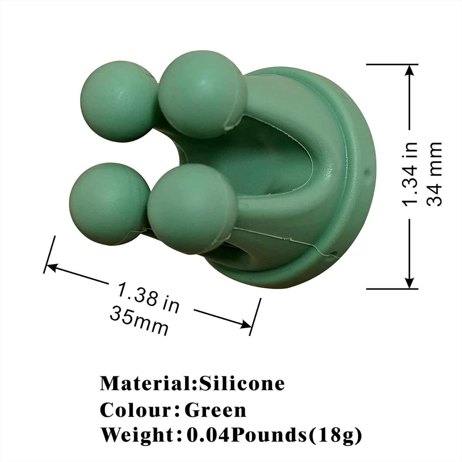 Silicone Sticky Hook 3 Pcs - Crown-Shaped Green