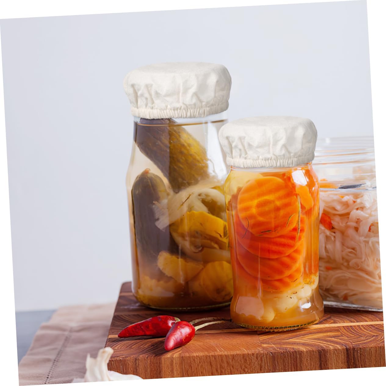PRETYZOOM 4pcs Cotton Jar Lids for Canning Storage 1