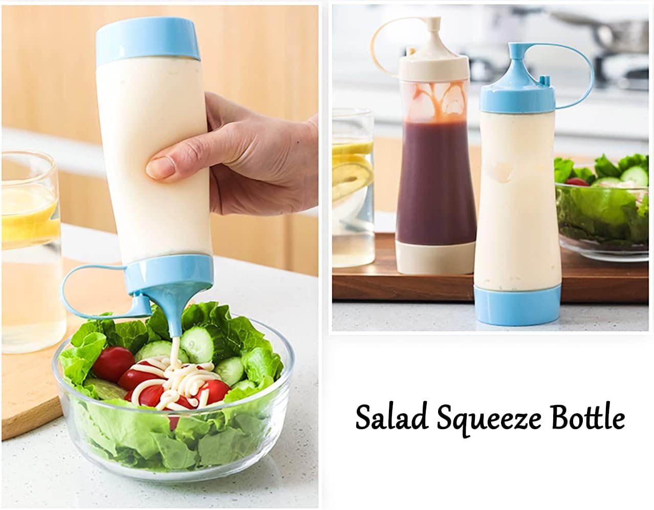 Qiuhome 12 oz Clear Condiment Squeeze Bottles 6 Pack