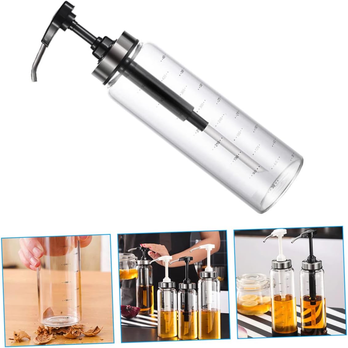 Zerodeko Honey Dispenser Jar with Metal Glass Design
