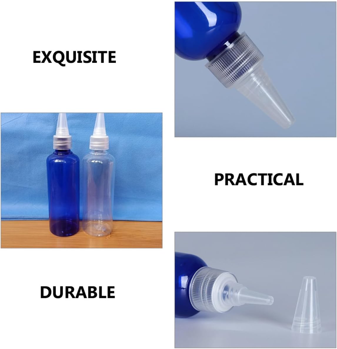 10pcs Plastic Condiment Squeeze Bottles for Sauces and Hair Dye