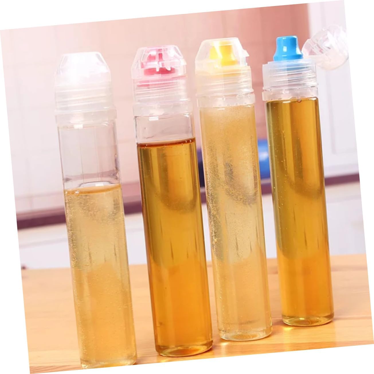 KICHOUSE 4Pcs Food Sealed Bottle Set for Spices Ketchup and Honey