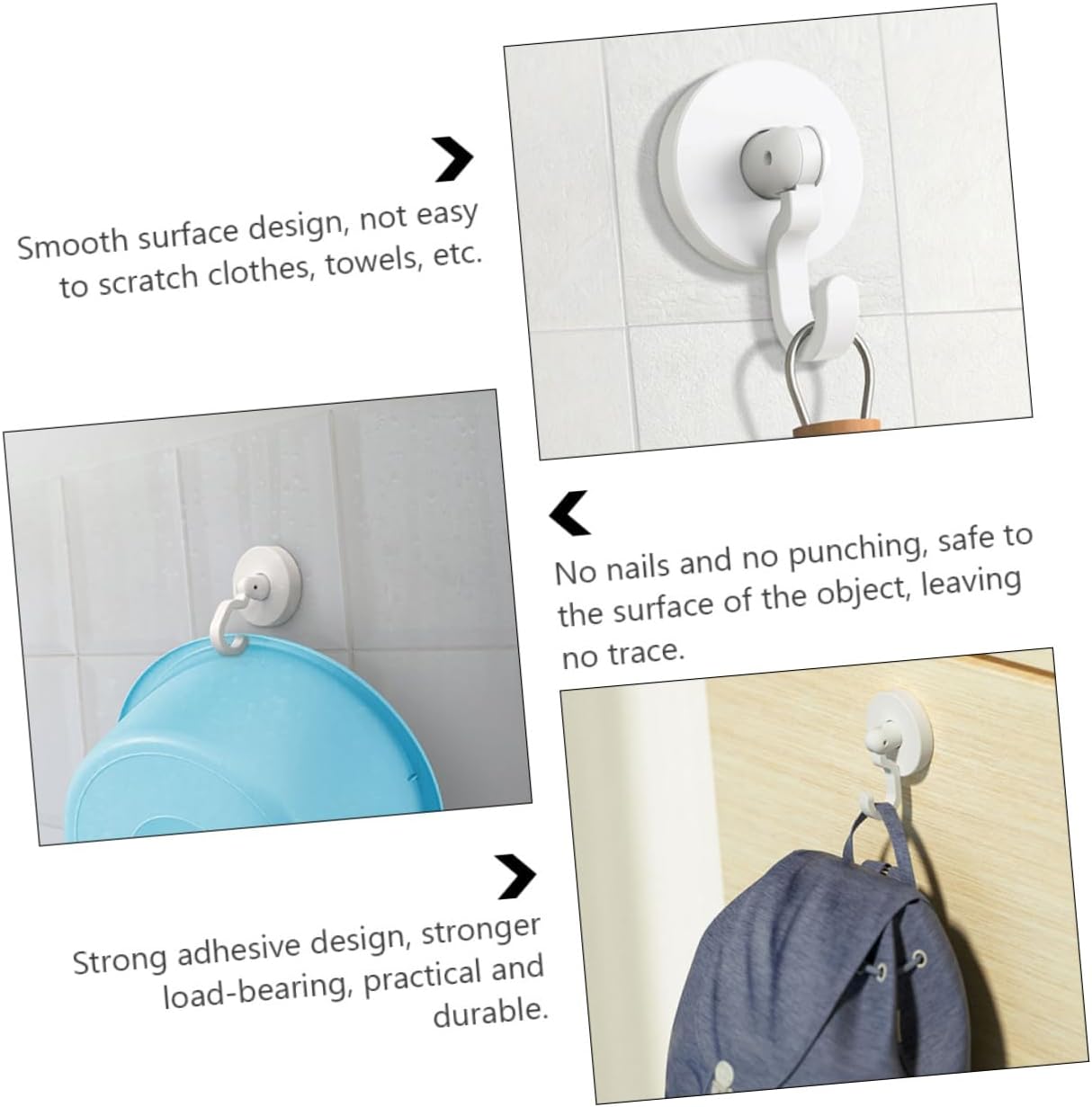 Vaguelly Strong Adhesive Wall Hooks for Bathroom Kitchen Door